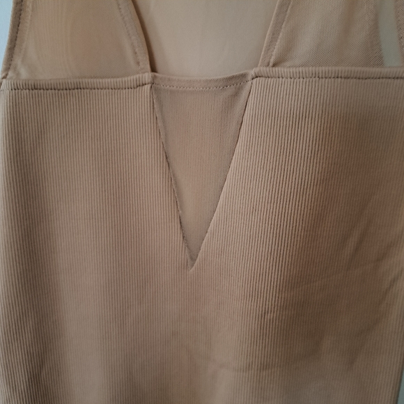 Zara Nude Tulle Stretch Bodysuit - Picture 3 of 5